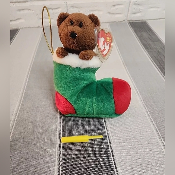 TY Beanie Babies Stockings the Bear in Christmas Stocking 6" Stuffed Animal - Picture 2 of 8